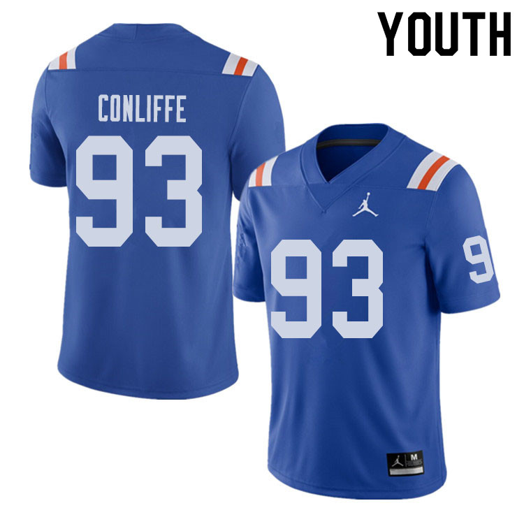 Jordan Brand Youth #93 Elijah Conliffe Florida Gators Throwback Alternate College Football Jerseys S